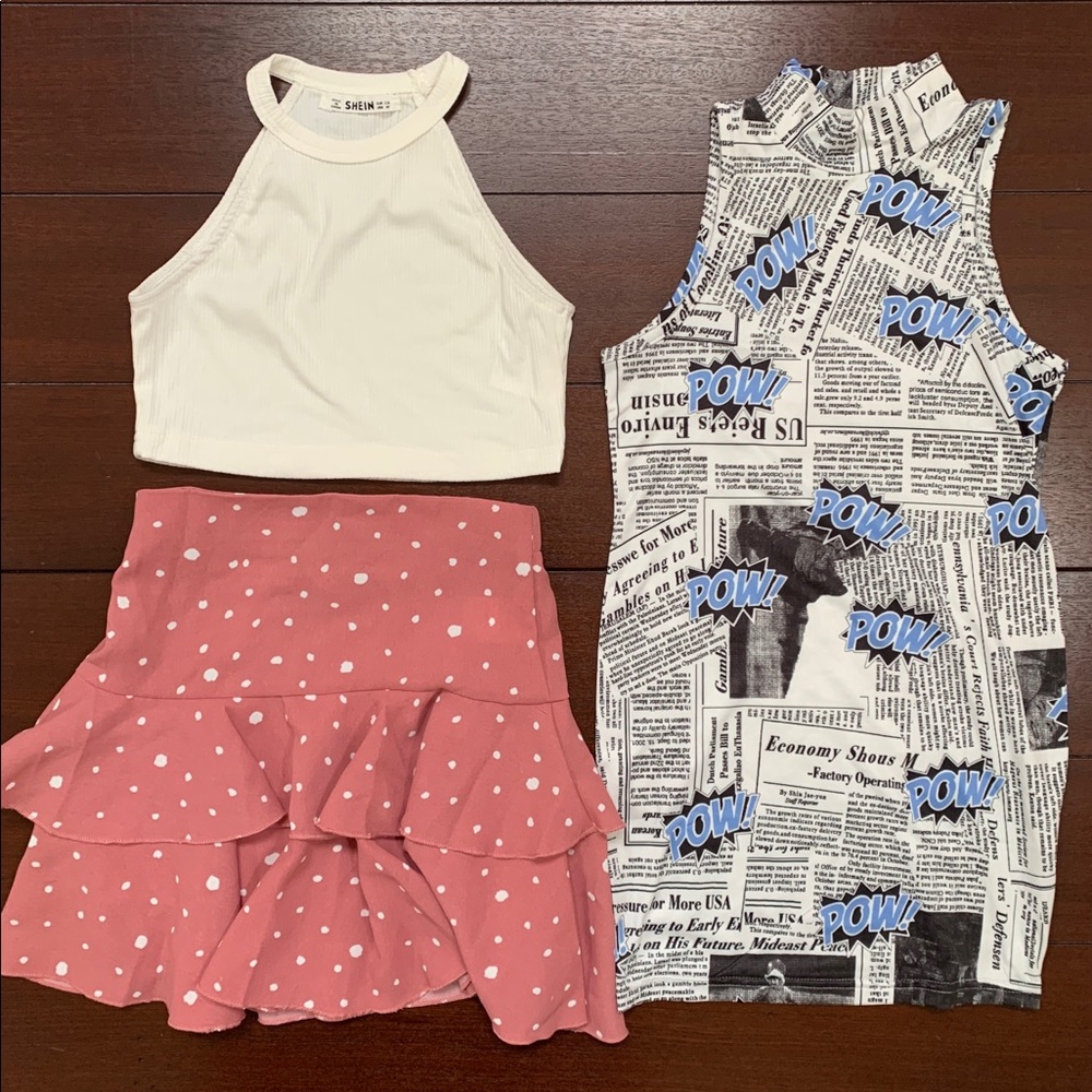 Shein Size 6 Dress and Top Skirt Outfit Bundle